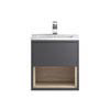 Hudson Reed Coast 500mm Wall Mounted Vanity Unit with Open Shelf & Basin - Grey Gloss/Driftwood profile small image view 1 