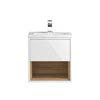 Hudson Reed Coast 500mm Wall Mounted Vanity Unit with Open Shelf & Basin - Gloss White/Coco Bolo profile small image view 1 