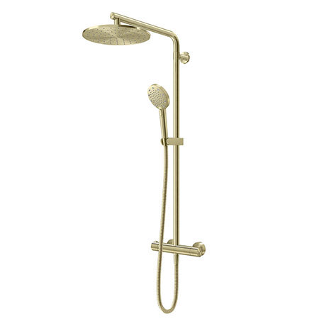 AQUAS Turbo 110 Thermostatic Shower System - Brushed Brass