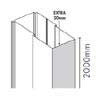 Merlyn Ionic Essence Hinge & Inline Door Extension Profile profile small image view 1 