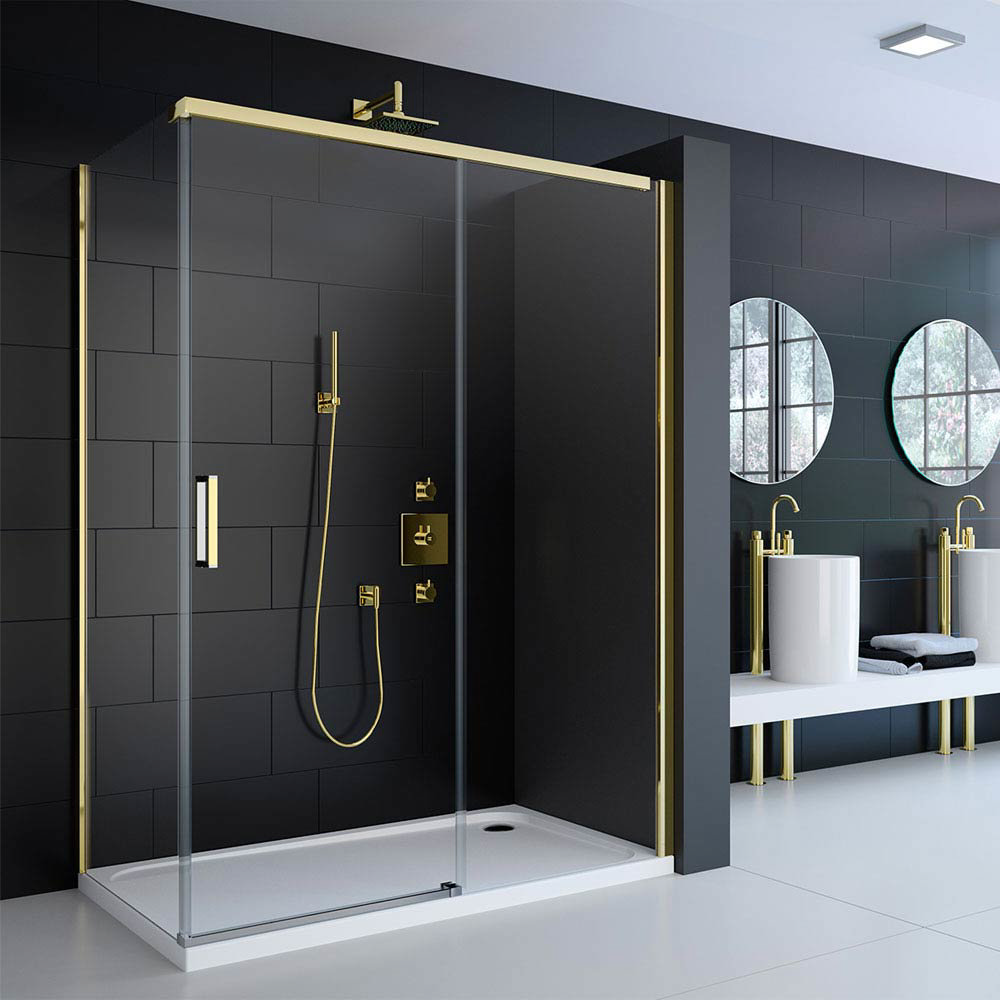 Merlyn 8 Series Colour Sliding Shower Door Gold