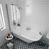 Appleby 1700 Roll Top Shower Bath with Screen + Chrome Leg Set profile small image view 1 
