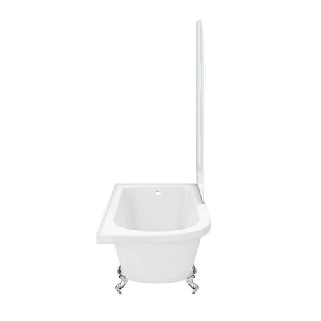 Appleby 1700 Roll Top Shower Bath with Screen + Chrome Leg Set  additional Image