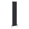 Keswick 1800 x 380mm Cast Iron Style Traditional 2 Column Anthracite Radiator profile small image view 1 