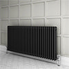 Keswick 600 x 1355mm Cast Iron Style Traditional 2 Column Anthracite Radiator profile small image view 1 
