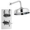 Hudson Reed Beaumont Twin Concealed Thermostatic Valve w/ 8" Apron Fixed Head profile small image view 1 