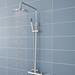 Nuie Telescopic Riser Kit with Round Shower Head - Chrome - A3113 profile small image view 2 