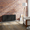 Keswick 450 x 1010mm Cast Iron Style Traditional 3 Column Anthracite Radiator profile small image view 1 