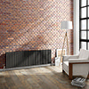 Keswick 450 x 1414mm Cast Iron Style Traditional 3 Column Anthracite Radiator profile small image view 1 