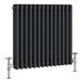 Keswick 600 x 650mm Cast Iron Style Traditional 3 Column Anthracite Radiator profile small image view 3 