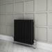 Keswick 600 x 643mm Cast Iron Style Traditional 3 Column Anthracite Radiator profile small image view 3 