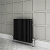Keswick 600 x 650mm Cast Iron Style Traditional 3 Column Anthracite Radiator profile small image view 1 