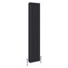 Keswick 1800 x 372mm Cast Iron Style Traditional 4 Column Anthracite Radiator profile small image view 1 