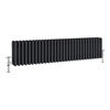 Keswick 300 x 1340mm Cast Iron Style Traditional 4 Column Anthracite Radiator profile small image view 1 