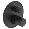 Ideal Standard Silk Black Ceratherm T100 Built-In Thermostatic 2 Outlet Bath Shower Mixer profile small image view 1 