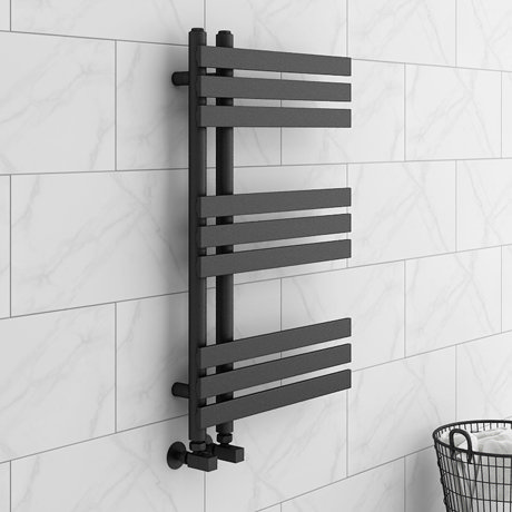 Arezzo Anthracite 800 X 500mm 9 Bars Designer Heated Towel Rail Victorian Plumbing Uk - Bathroom Towel Rail Designs