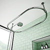 Chatsworth Traditional 1500 x 700mm Oval Shower Curtain Rail with Shower Rose profile small image view 1 
