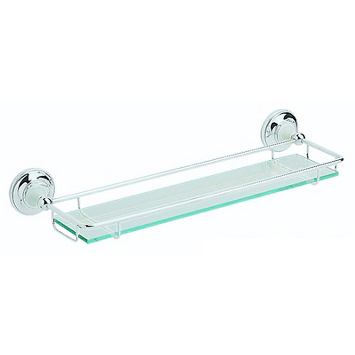 Heritage Clifton Glass Gallery Shelf Chrome Available Online