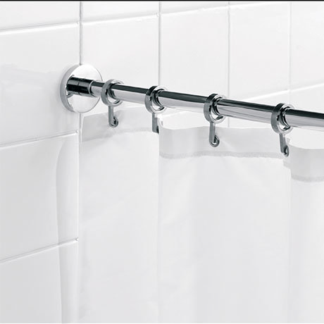 Croydex Contemporary Luxury Chrome, How To Install A Curved Shower Curtain Rod On Tile Flooring