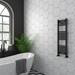 Diamond Heated Towel Rail - W300 x H1000mm - Anthracite profile small image view 3 