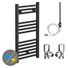 Diamond Anthracite 400 x 800mm Straight Heated Towel Rail (incl. Valves + Electric Heating Kit) profile small image view 1 