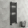 Diamond Heated Towel Rail - W500 x H1200mm - Anthracite profile small image view 1 
