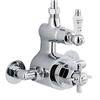 Traditional Twin Exposed Shower Valve & Rigid Riser Kit w 4" Apron Fixed Shower profile small image view 3 
