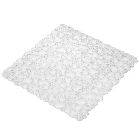 Croydex Bubbles PVC Shower Mat - 530 x 530mm - Clear - AH220832