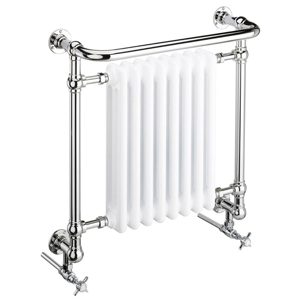 Heritage - Clifton Wall Mounted Heated Towel Rail with Crosshead Valves - AHC101