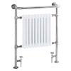 Heritage - Clifton Heated Towel Rail with Crosshead Valves - Chrome - AHC73 profile small image view 1 