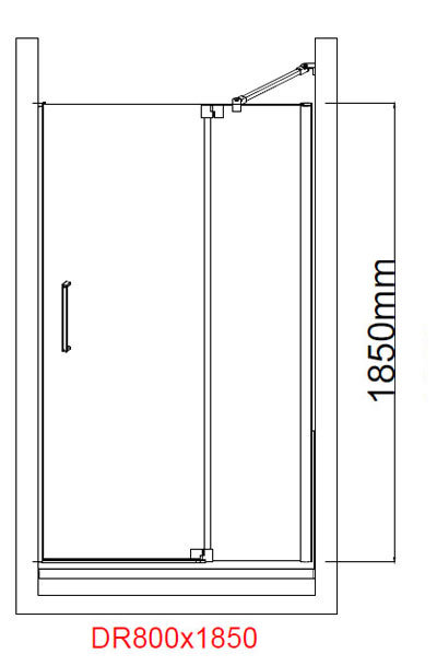 Apollo Frameless Hinged Door Square Enclosure - R/H Opening