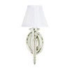 Arcade Wall Light with Oval Base and White Fine Pleated Shade - Nickel profile small image view 1 