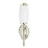 Arcade Wall Light with Oval Base and Tube Frosted Glass Shade - Nickel profile small image view 1 