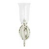 Arcade Wall Light with Oval Base and Vase Clear Glass Shade - Nickel profile small image view 1 