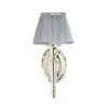 Arcade Wall Light with Oval Base and Silver Chiffon Shade - Nickel profile small image view 1 