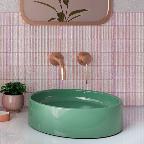 Alassio Pink Gloss Wall Tiles - 75 x 300mm