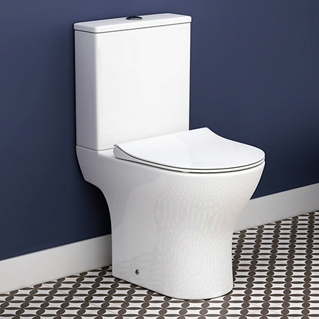 Alps Modern Rimless Short Projection Toilet + Soft Closing Seat