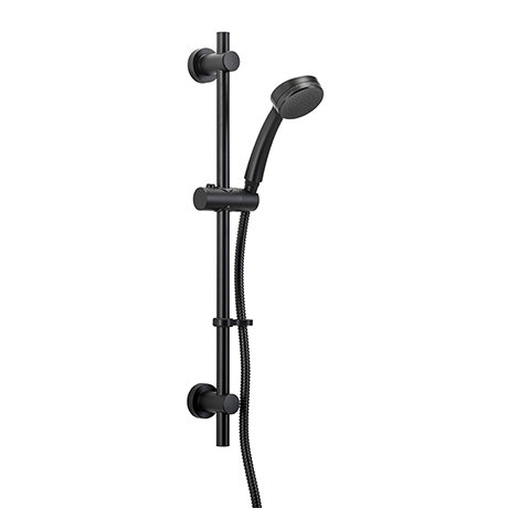 Croydex Matt Black Pressure Boost Flexi-Fix Shower Set - AM300021