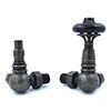 Amberley Thermostatic Corner Radiator Valves - Pewter profile small image view 1 