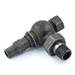 Amberley Thermostatic Angled Radiator Valves - Pewter profile small image view 3 
