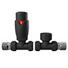 Monza Modern Anthracite Straight Thermostatic Radiator Valves profile small image view 1 