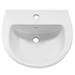 Anzio Round Ceramic Wall Hung Cloakroom Basin (455mm Wide - 1 Tap Hole) profile small image view 2 