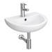 Anzio Round Ceramic Wall Hung Cloakroom Basin (455mm Wide - 1 Tap Hole) profile small image view 4 