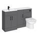 Apollo2 1500 Gloss Grey Combination Furniture Pack (excl. Pan + Cistern) w. Matt Black Handles profile small image view 4 