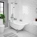 Appleby 1550 Roll Top Shower Bath + Chrome Leg Set profile small image view 4 