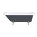 Appleby Grey 1700 Roll Top Shower Bath + Chrome Leg Set profile small image view 6 