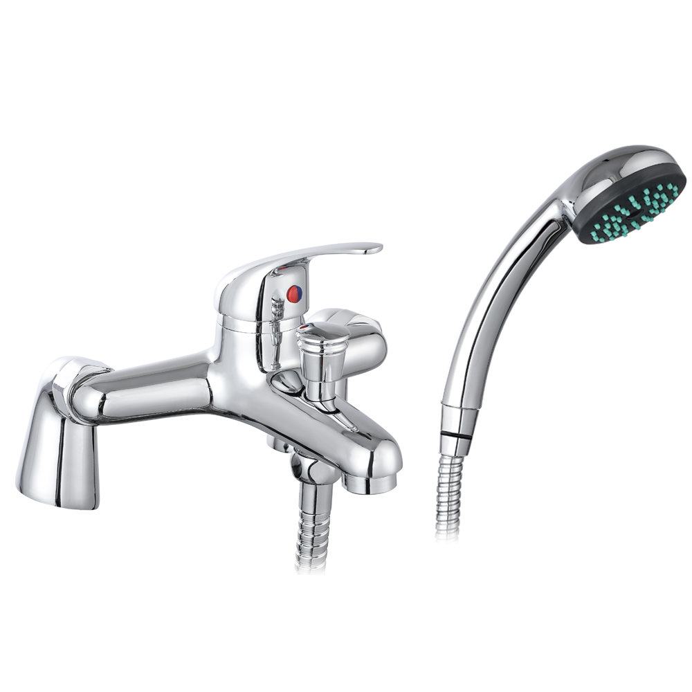 Apollo Bath Shower Mixer with Shower Kit - Chrome at Victorian Plumbing UK