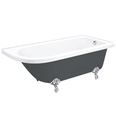 Appleby Grey 1700 Roll Top Shower Bath + Chrome Leg Set
