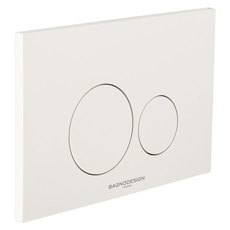 BagnoDesign Aquaeco Gloss White Dual Flush Plate with Round Buttons