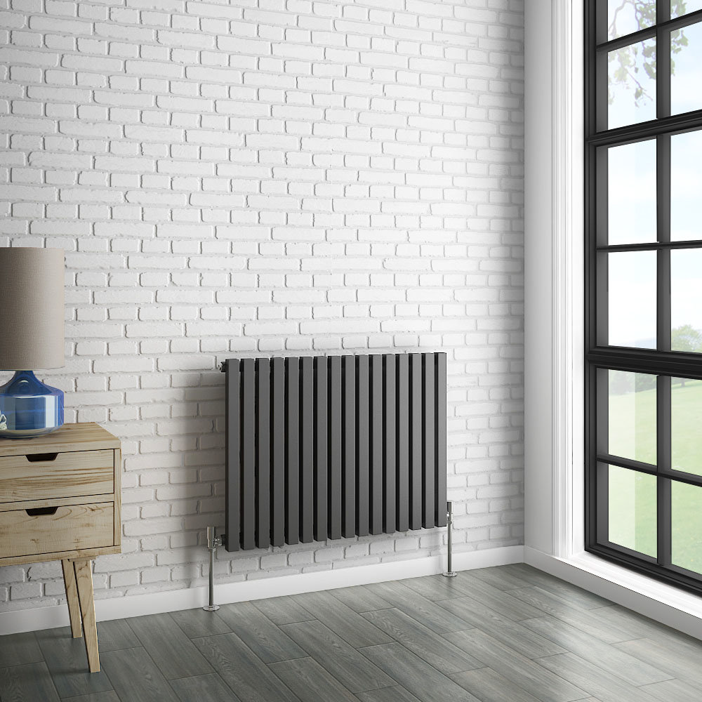 Alaska Modern 600 x 800 Horizontal Anthracite Square Radiator 16 Tubes ...